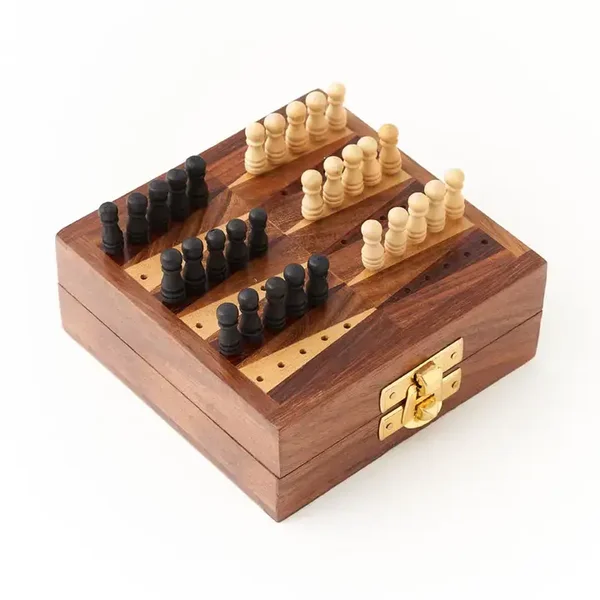 Reise-Backgammon - Rosenholz