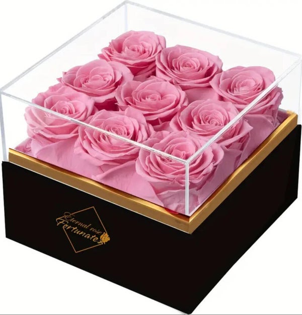 9 Eternal Roses in a Acrylic Gift Box
