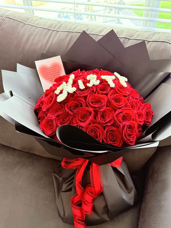50 Red Roses Bouquet - Anniversary Gift