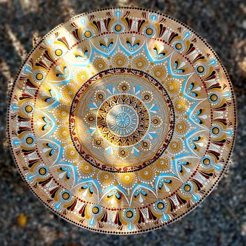 Mandala dotting houten woondecoratie, Ibiza style