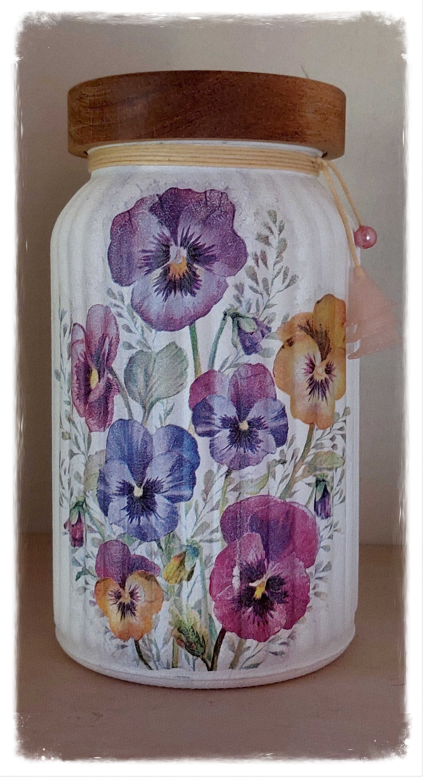 decoupage, selfmade, voorraadpot, woonaccessoire