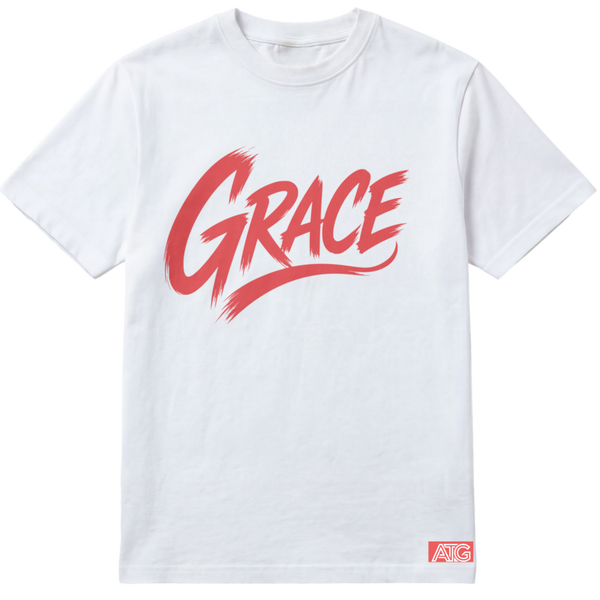 Grace Statement Tee - Wht&Red