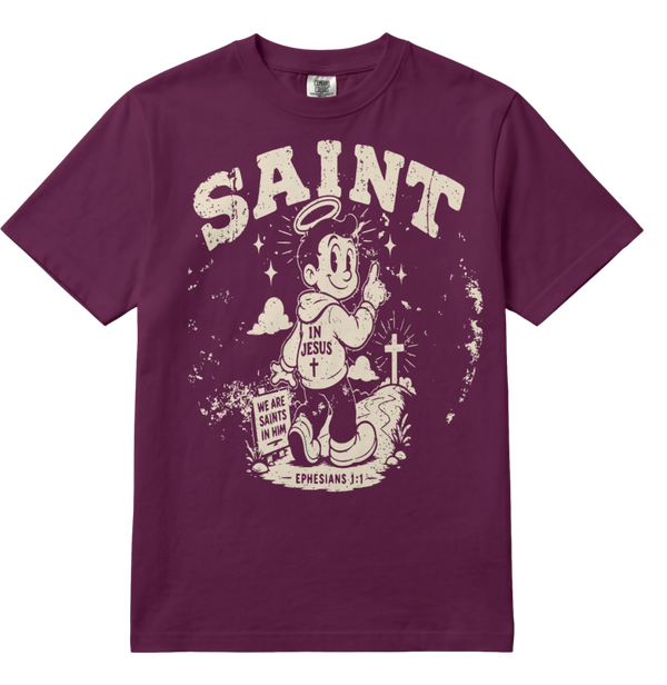 "Saint" Vintage Mascot Tee - Maroon