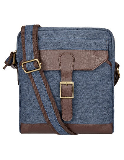 Bags2GO Oxford street schoudertas blauw bruin