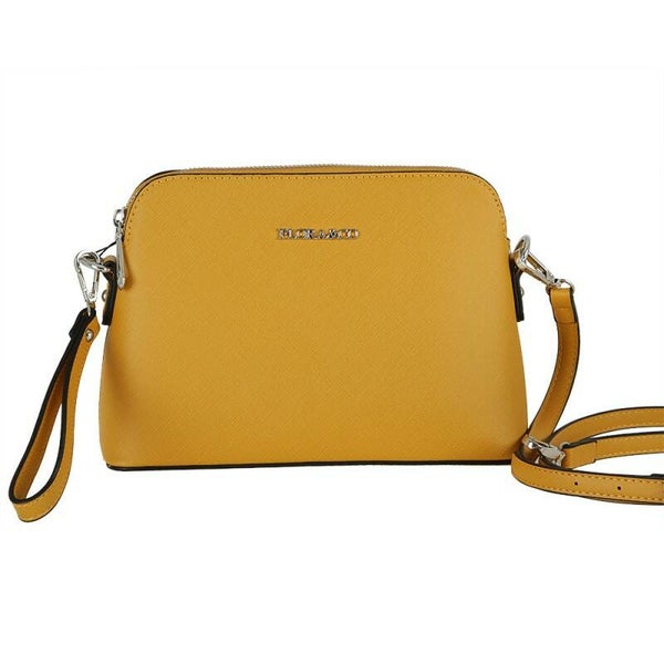 SALE Flora & Co schoudertas Saffiano klein mosterd