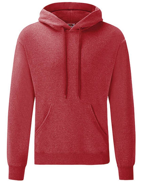Fruit of the Loom Classic Hooded Sweat heather red