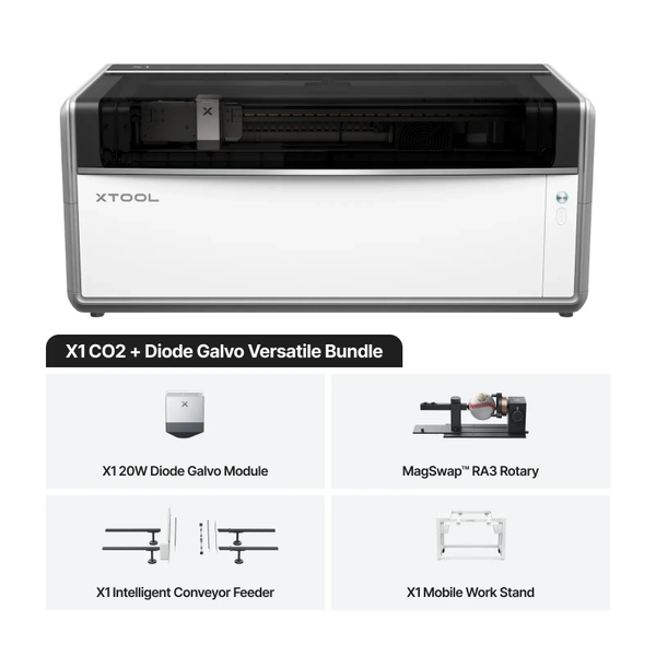 xTool X1 CO2 + Diode Galvo Versatile Bundle