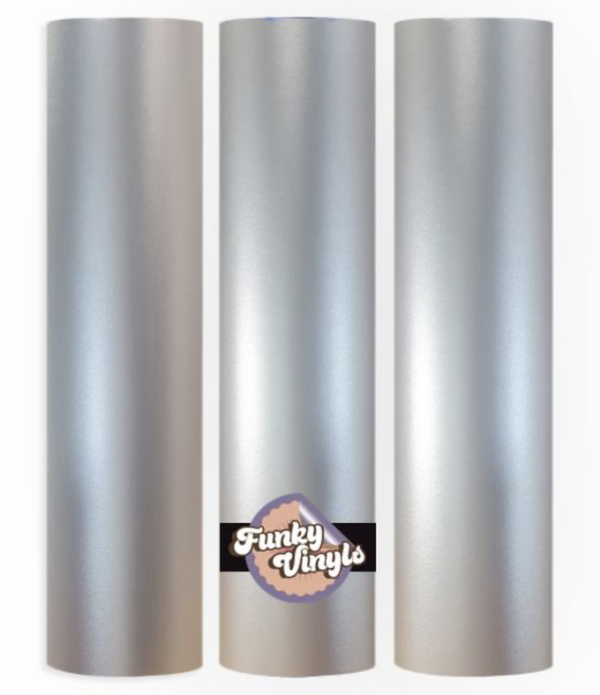 Funky Vinyls Satin Vinyl zilver 30x50cm
