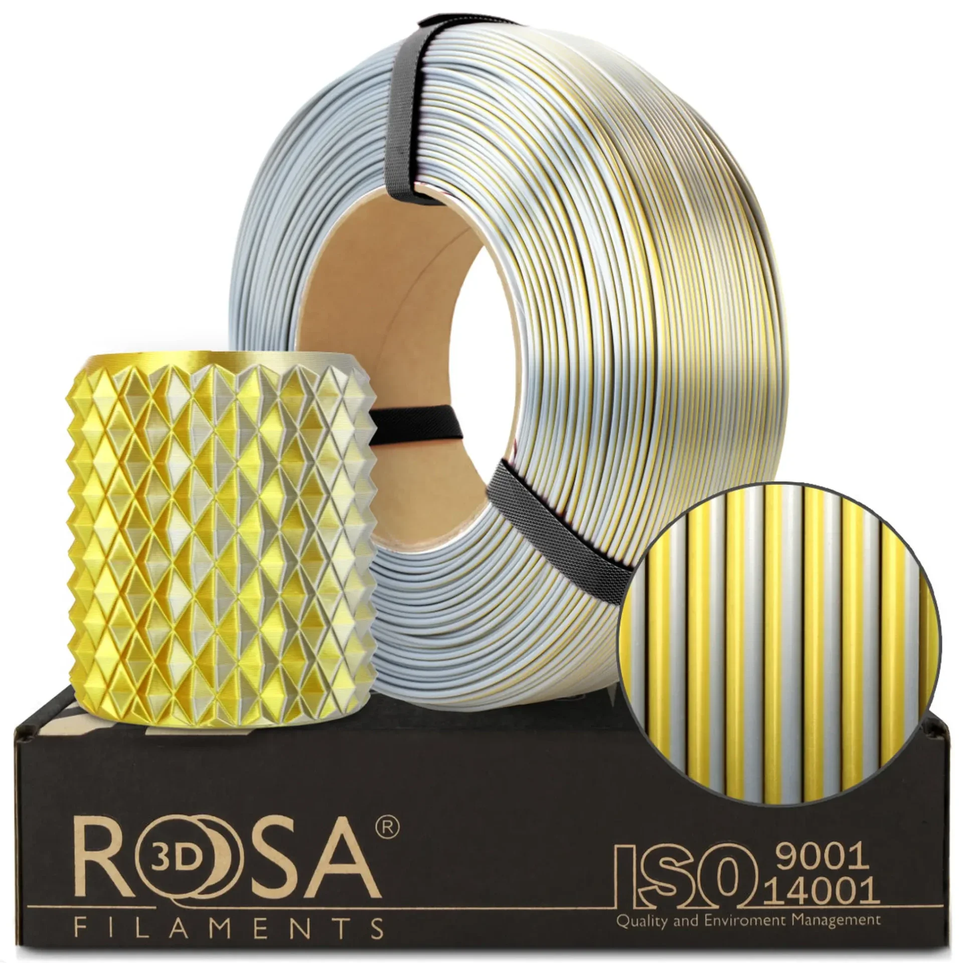 Rosa Filament ReFill PLA Magic Silk Gold Silver
