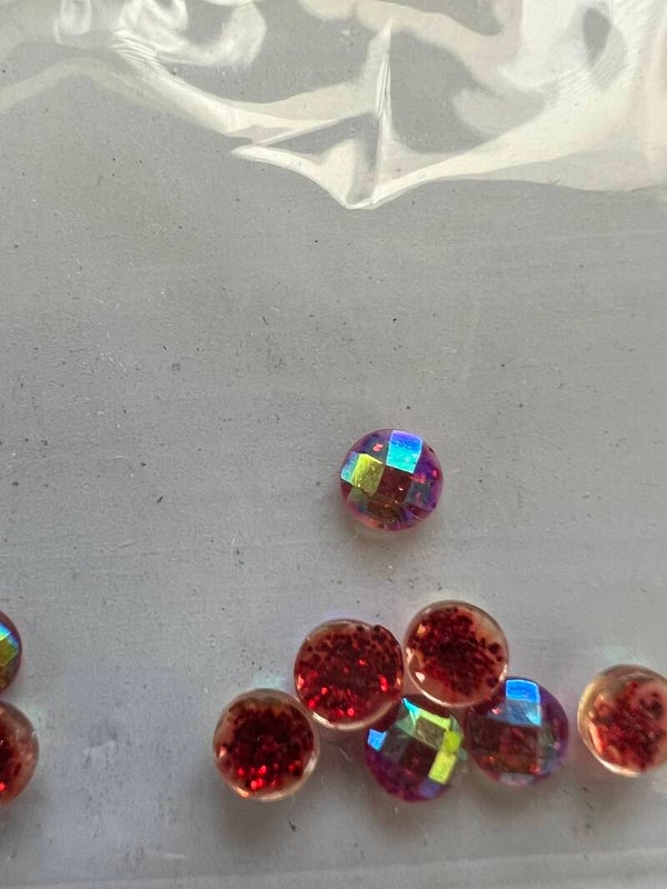 Glitterstone red 4mm 10 stuks per zakje