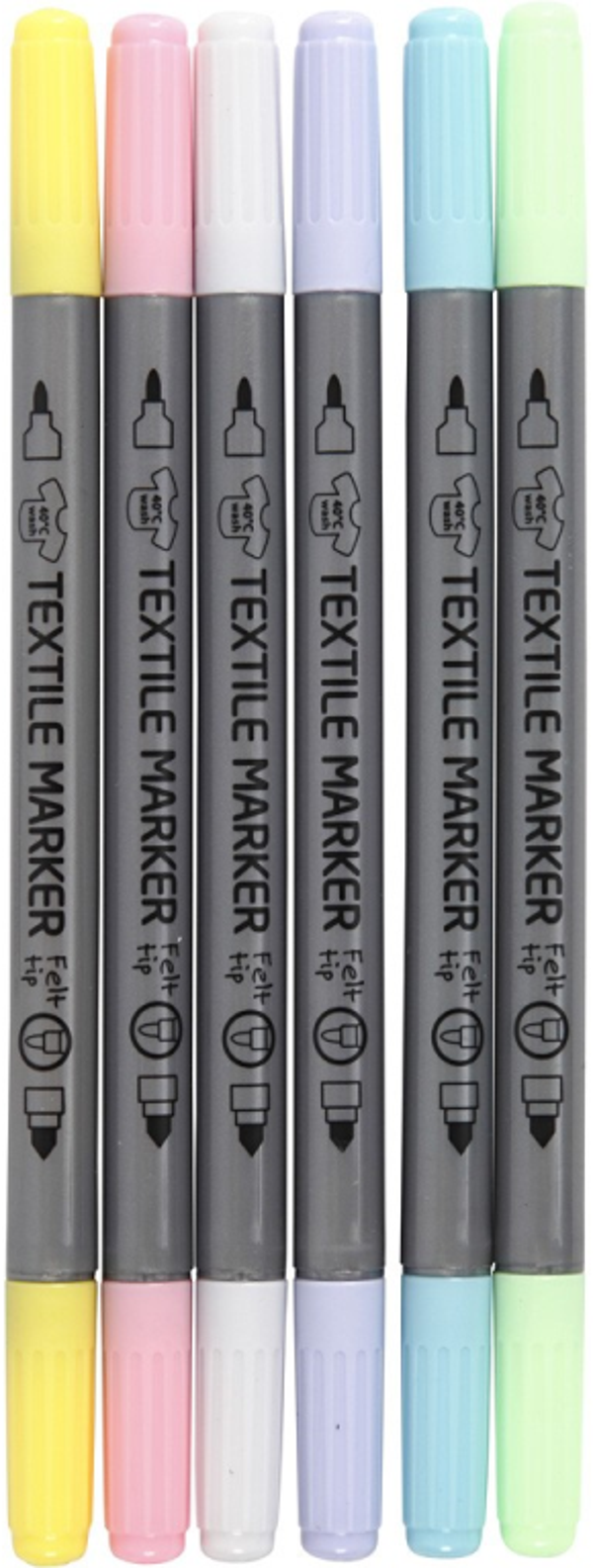 CC Textielstiften Pastel kleur 6 stuks