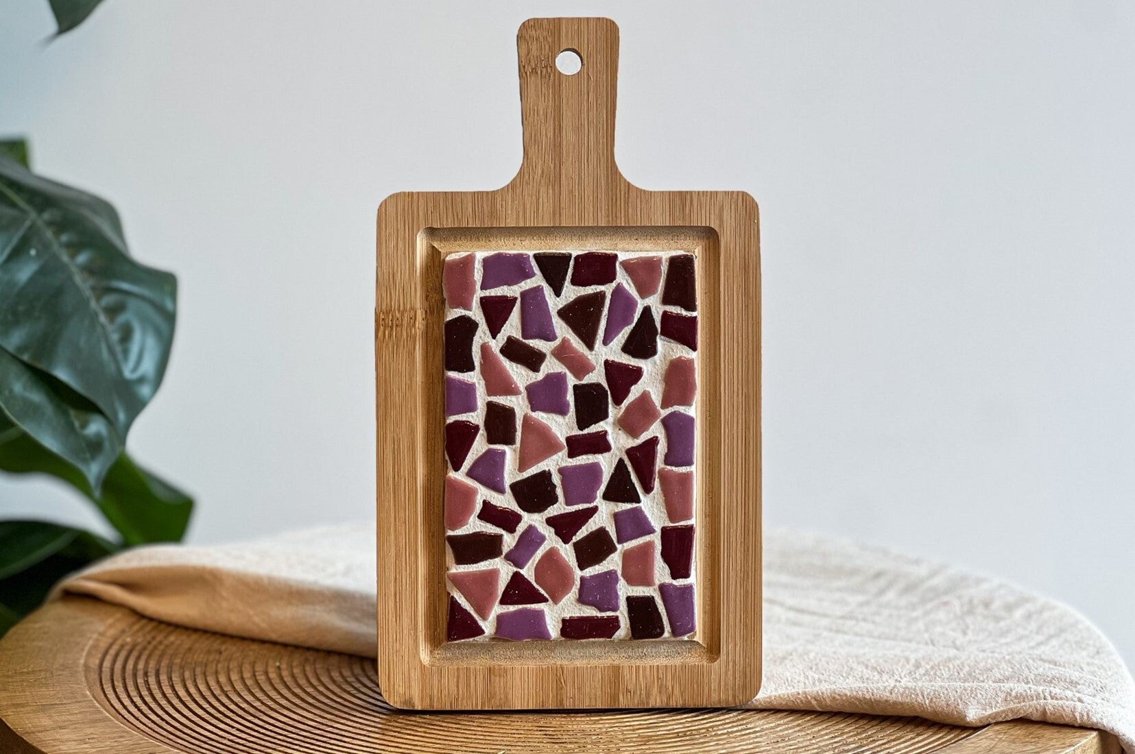 LC DIY pakket mozaïek borrelplank 20 cm roze