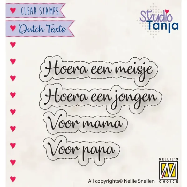 Nellie's Choice Clear Stempel Hoera Een Meisje/Jongen
