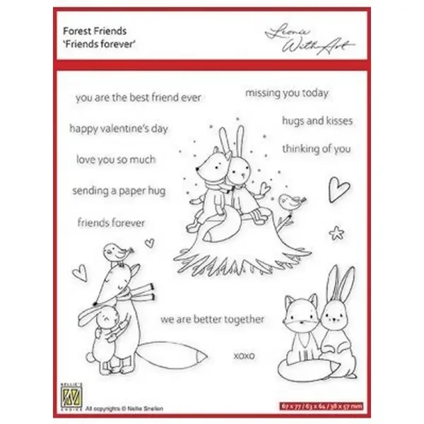 Nellie's Choice Forest Friends Clear Stempels Friends forever