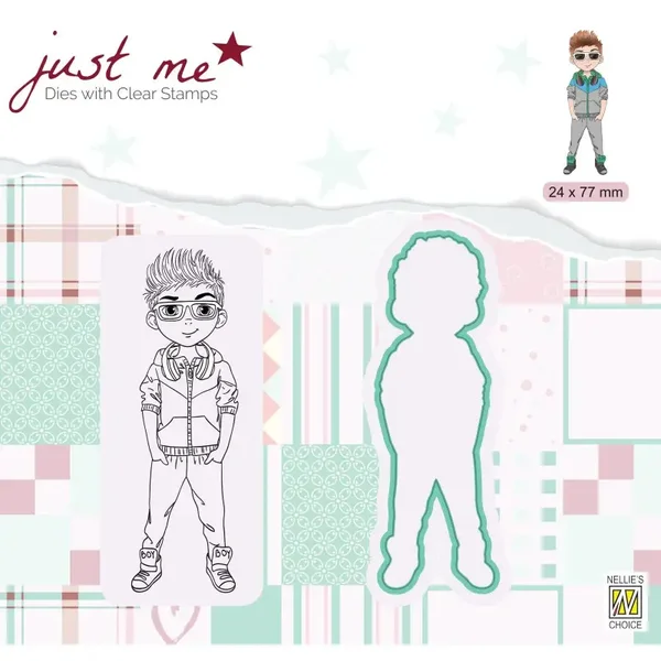 Nellie's Choice Just Me Cutting Die & Clear Stamp Jongen