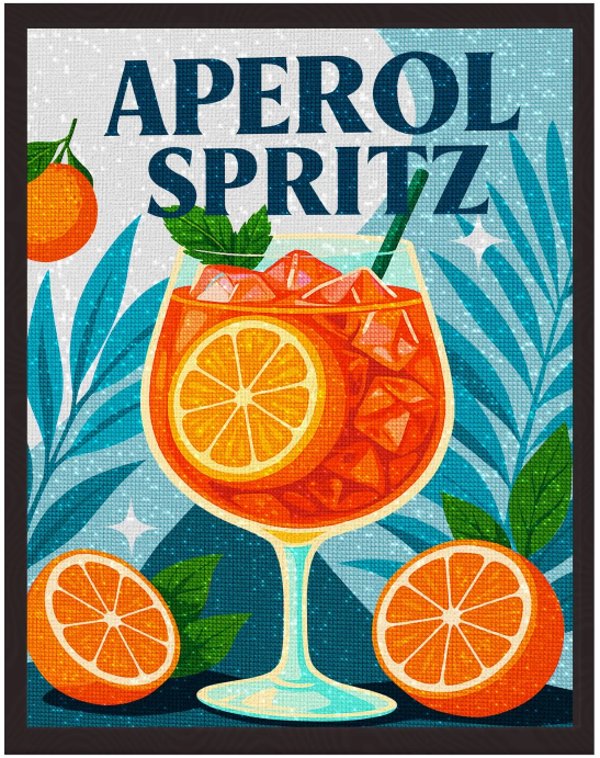 Splat Planet Diamond Painting Aperol Spritz