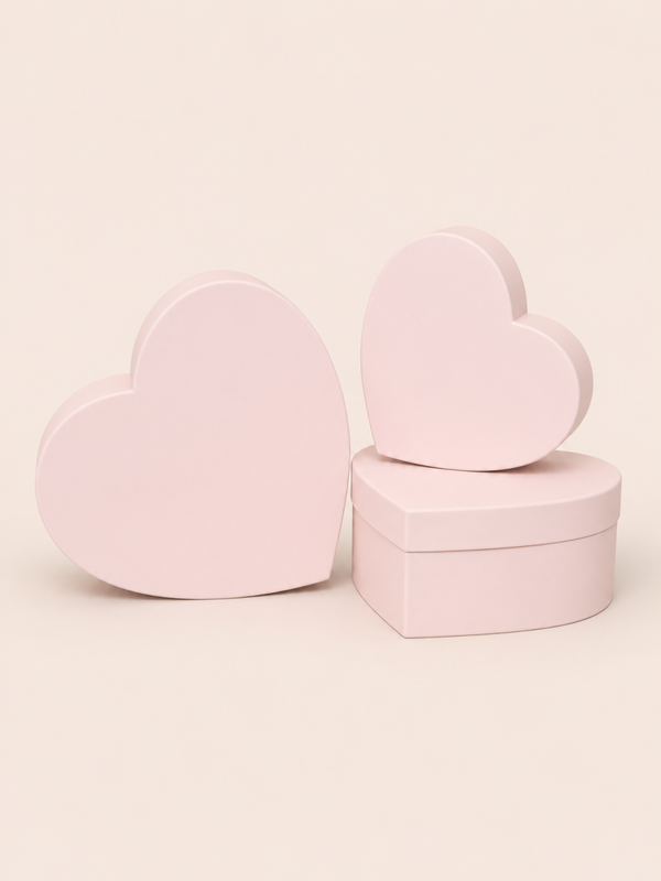 2-delige Hartvormige Cadeaubox Set Soft Pink – Luxe Geschenkdozen