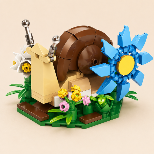Slak Bouwset met Bloemen – Mini Natuurcollectie (134 stukjes)