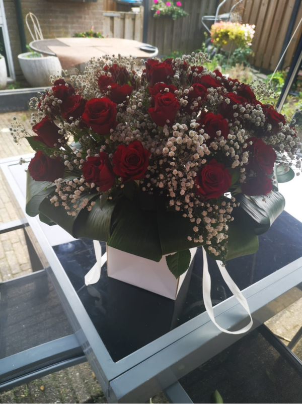 Rozen boeket met gipskruid