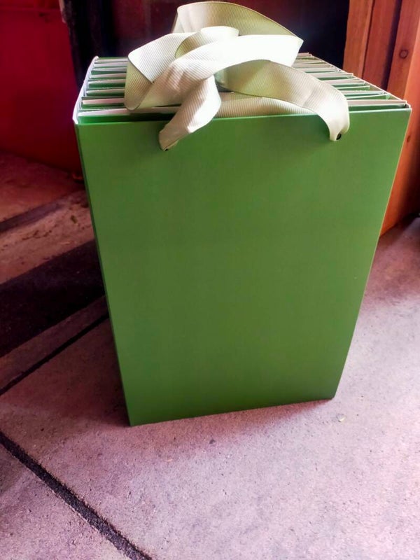 pluk boeket op een groene bloementas