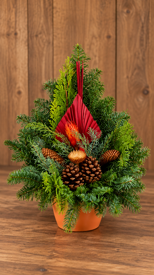 Kerststuk met Natuurlijke Decoraties
