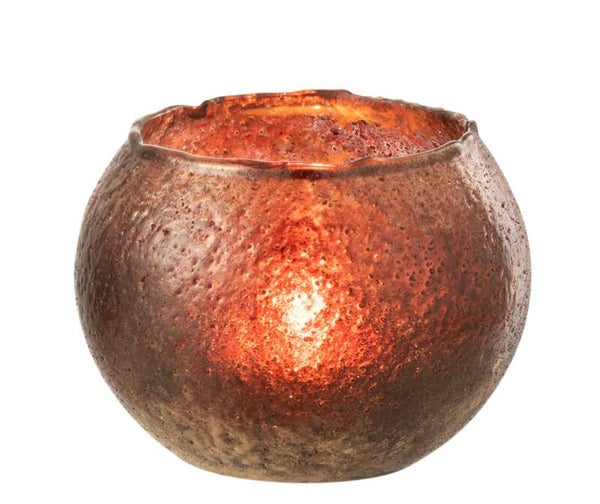 Windlicht Bol Bruin/Brons J-Line