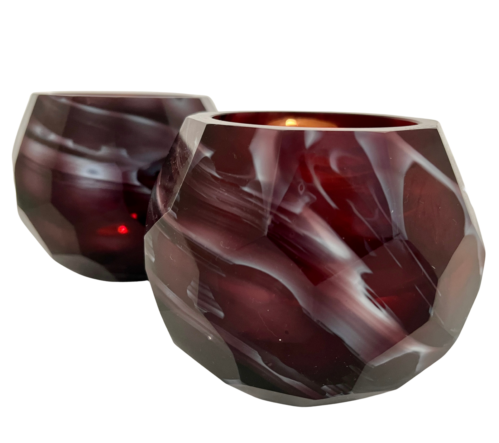 Waxinelichthouder Eliza Aubergine - Light&Living - 12 x 10 cm