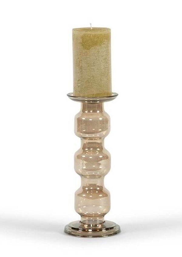 Kandelaar glas Rolls, brown luster - Dekocandle [13 x 31 cm]