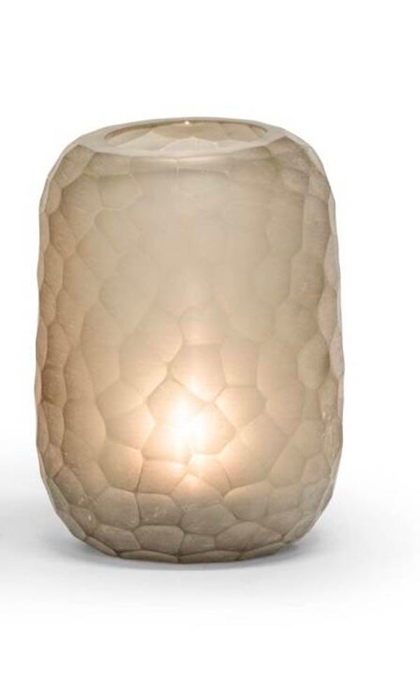 Waxinelichthouder cutting glass light Smoke M - Dekocandle -  9 x 14 cm