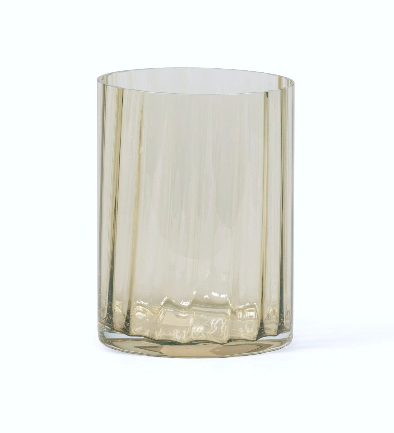 Mondgeblazen windlicht/vaas - Smoke - 12 x 13 cm