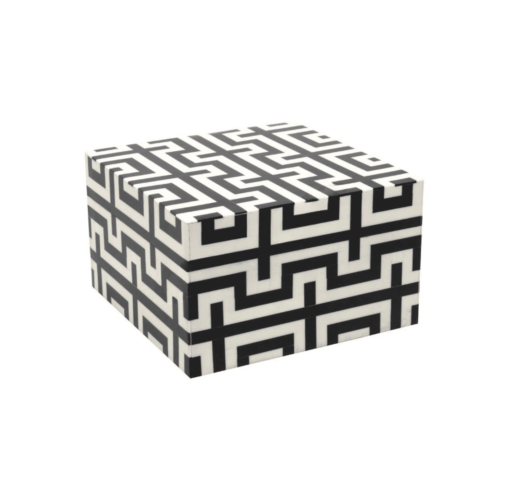 Box Resin vierkant Wit/Zwart 21 x 21 cm - Colmore