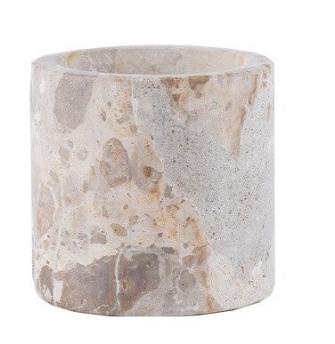 Butterscotch pillar candleholder L  Marble - Lifestyle Home Collection