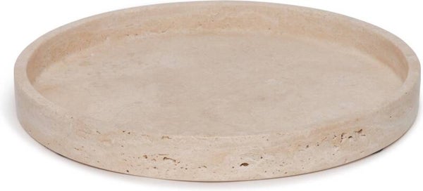 Travertine decoratie plateau rond met rand - 30 cm - Mooisa