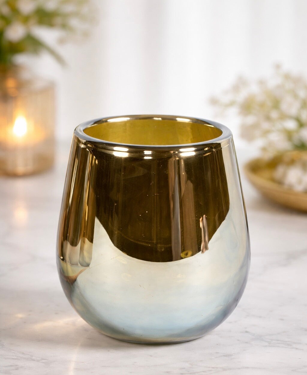 Waxinelichthouder Olive Luster - 8 x 7 cm - Decocandle