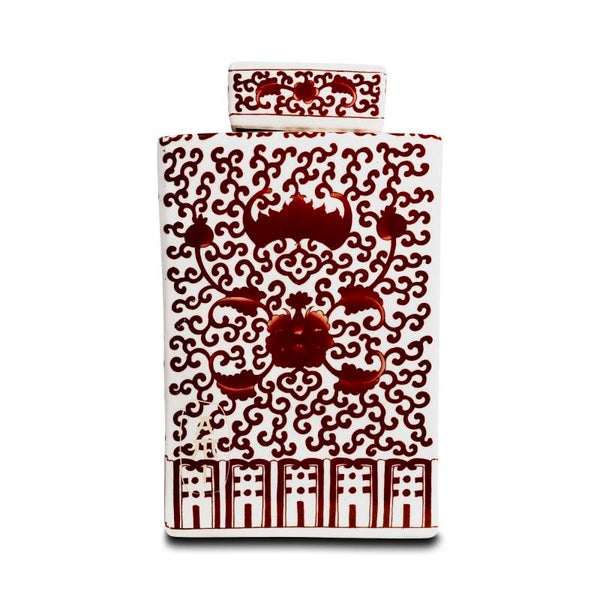 Pot Koraal/Rood vierkant - 32 cm x 17 cm x17 cm