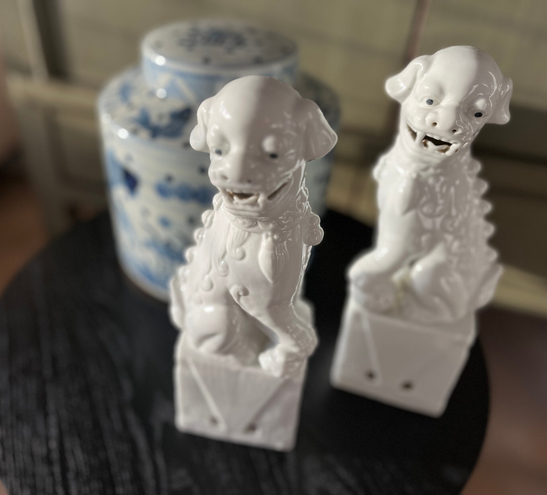 Set Chinese Tempelleeuwen ( Fu Dogs ) - Wit - 27 cm