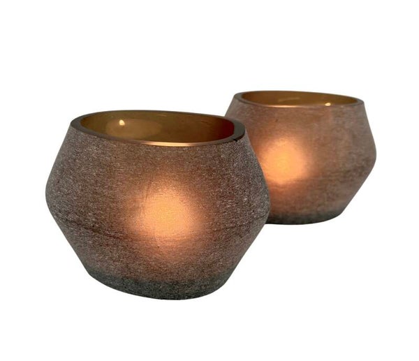 Waxinelichthouder ovaal matt Copper Dekocandle - Small