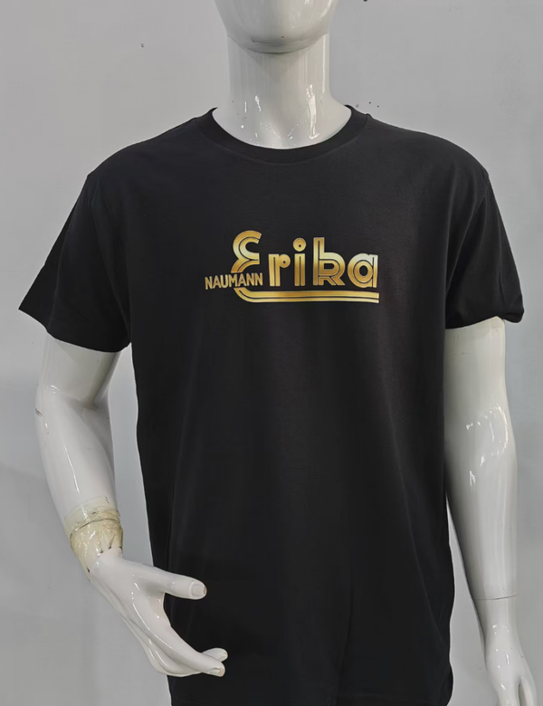 Erika T-Shirt mit Schreibmaschinendruck- schwarz