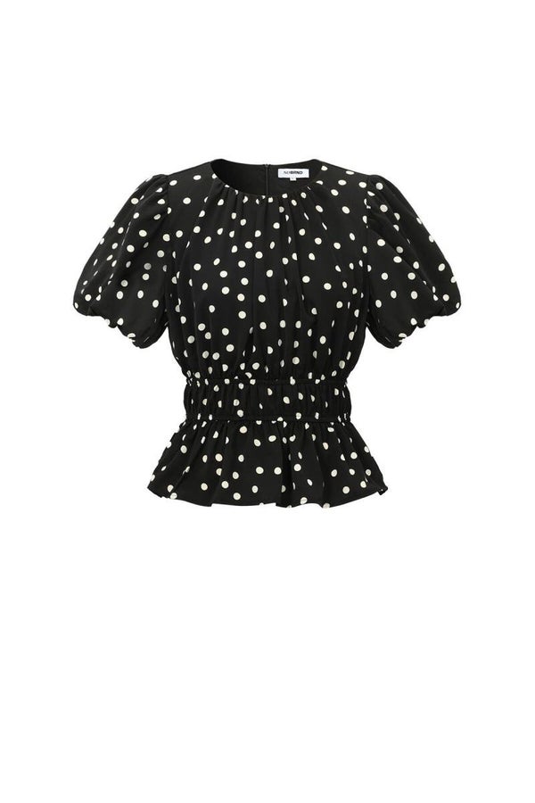 Polkadots top zwart