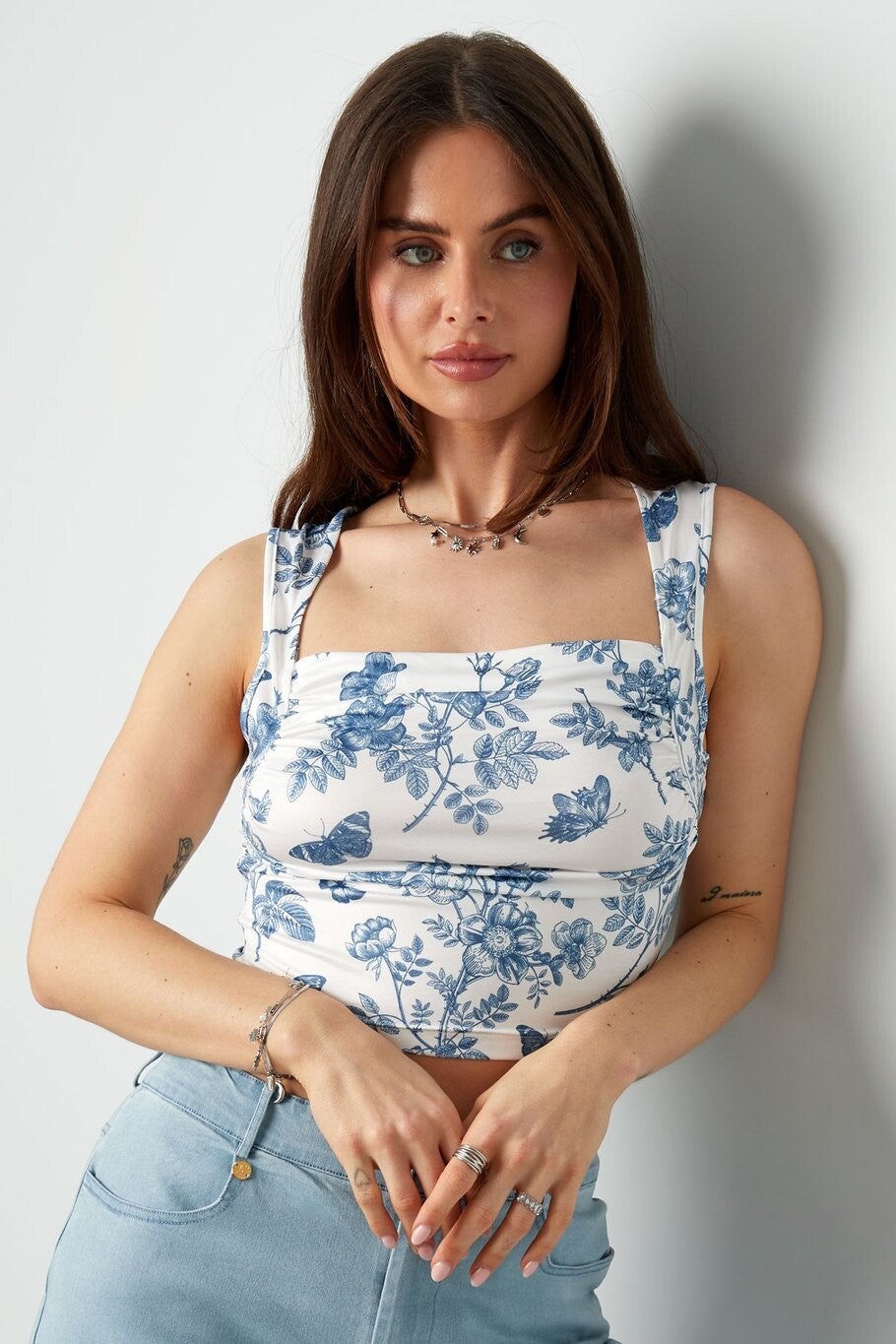 Sofia top white/blue