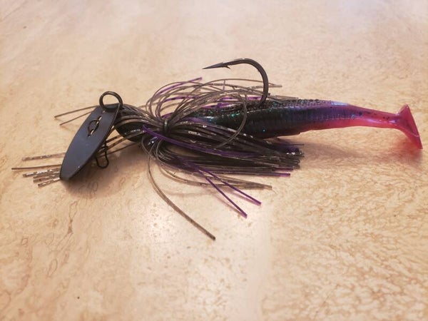 Joe's Custom Bladed Swim Jig. Purple Flash Shad. 1/2 OZ.