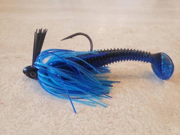 Joe's Ribbed Body Swim Jig. Blue Suede Shoes. 3/8 OZ.