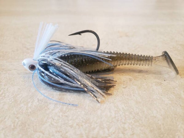 Joe's Ribbed Body Swim Jig. Ice Ice Baby. 1/4 OZ.