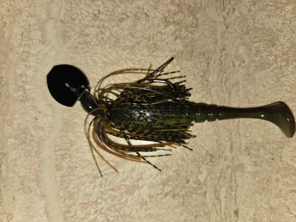 Joe's Custom Bladed Swim Jig. Prickly Pear. 3/8 oz.