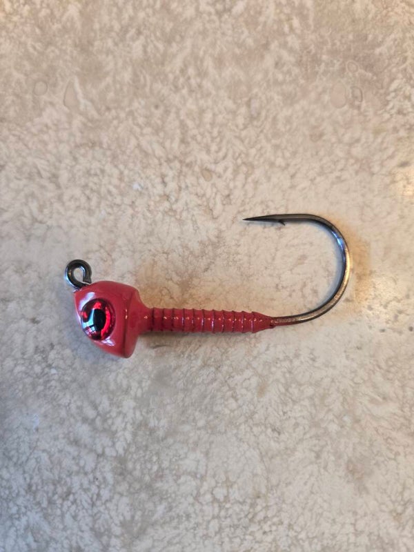Joe's chokehold swimbait jig heads. 3/8 oz. Fire red. (2) pack.
