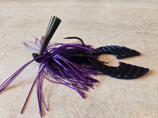 Joe's custom hybrid flipping Jig. 3/8 oz. Passion purple crawfish.