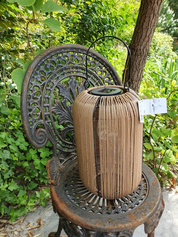 Solar hang lamp bruin.