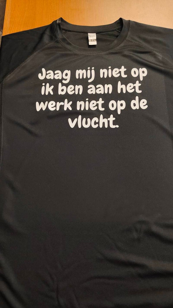 Jaag me niet op ik ben aan het werk