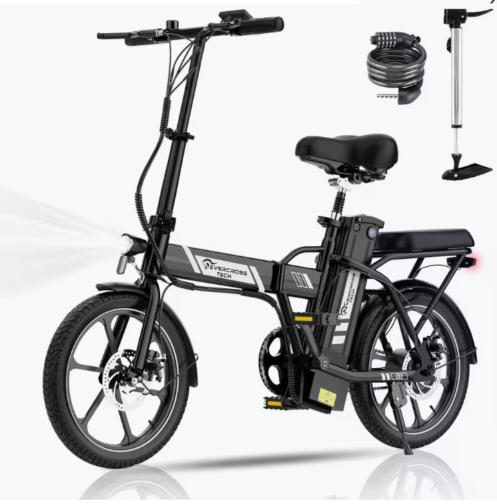 EVERCROSS Bici Elettrica Pieghevole 250W Compatta e Leggera – EVERCROSS EK5 Nera
