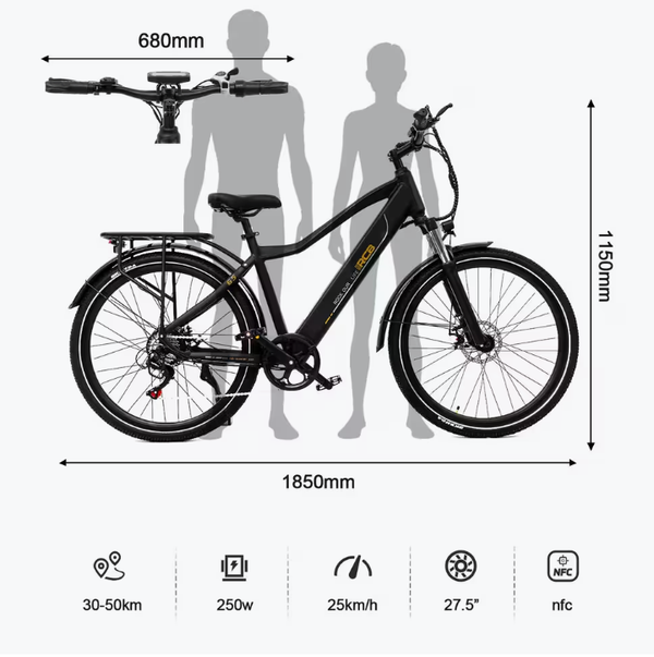 Bici Elettrica per Adulti 27.5" E-Bike, APP,NFC, RCB-G5